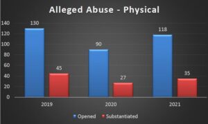 graph of alleged physical abuse for 2021