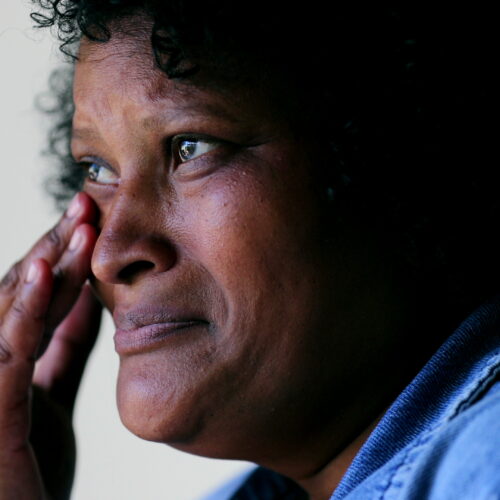 Close up of woman crying